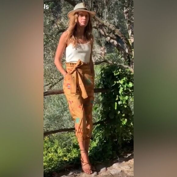 NWT Chufy Memories of Arizona Saqui Paperbag Crop Cinched Pants S - Picture 3 of 11